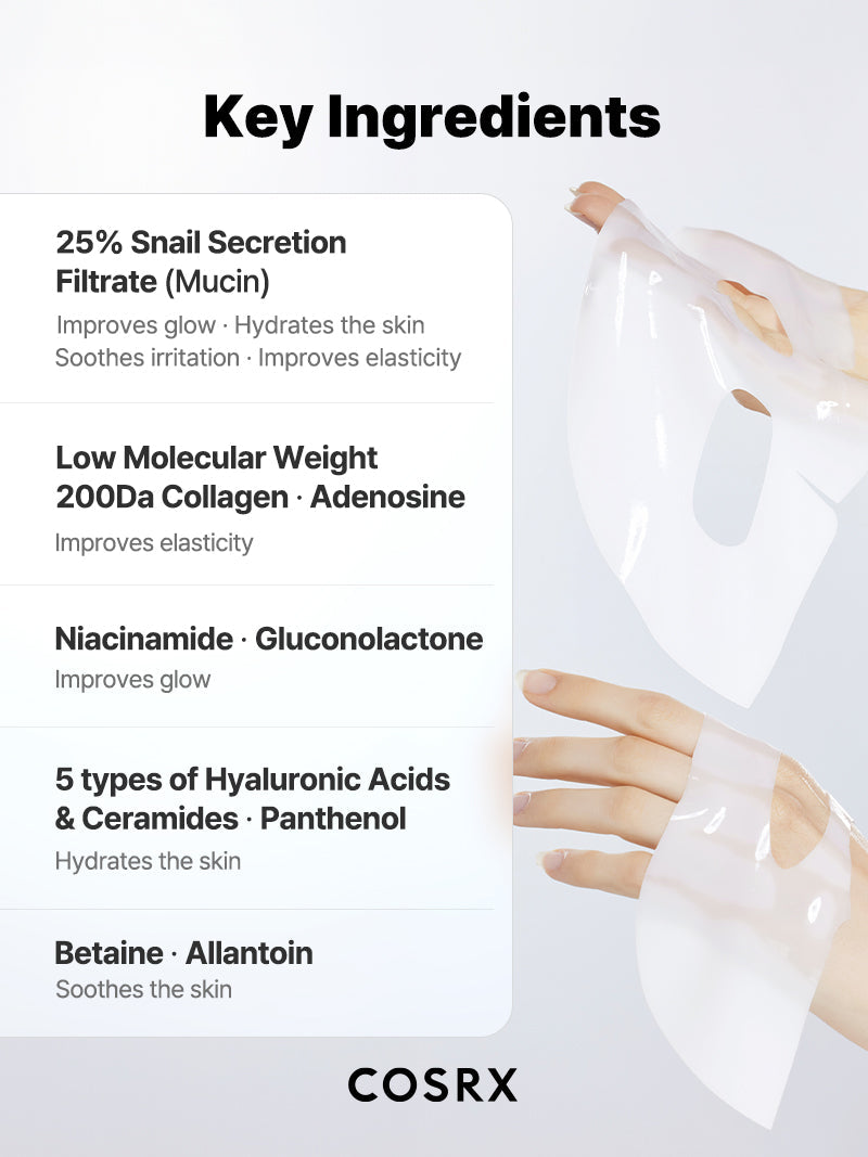 Advanced Snail Mucin Glass Glow Hydrogel Mask_3ea